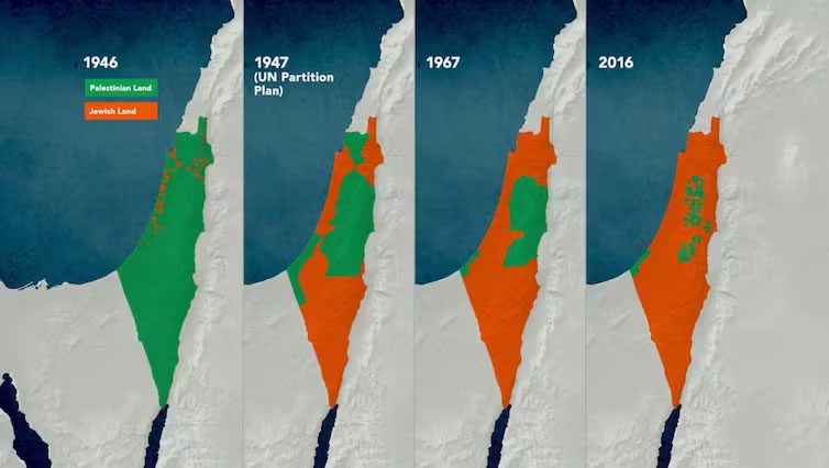 Τα εδάφη Ισραηλινών και Παλαιστινίων τον τελευταίο αιώνα